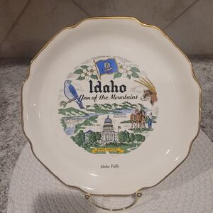 22K Gold Warranted "S" Idaho Gem of the Mountains Decorative Plate 10"